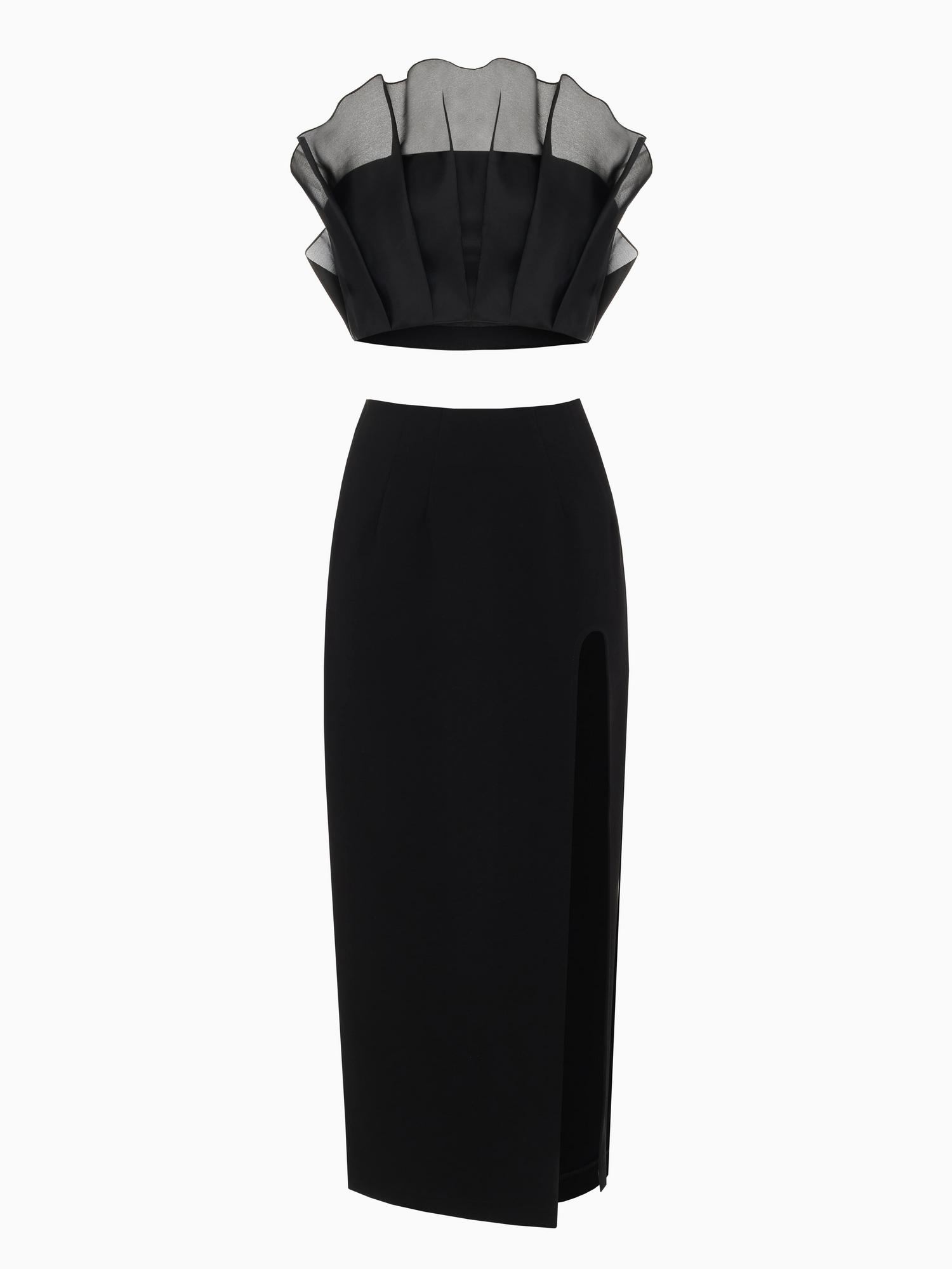 ЮБКА-КАРАНДАШ ИЗ ИТАЛЬЯНСКОЙ ВИСКОЗЫ ЧЕРНАЯ