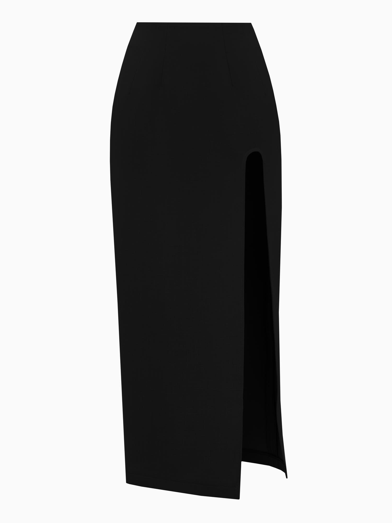 ЮБКА-КАРАНДАШ ИЗ ИТАЛЬЯНСКОЙ ВИСКОЗЫ ЧЕРНАЯ