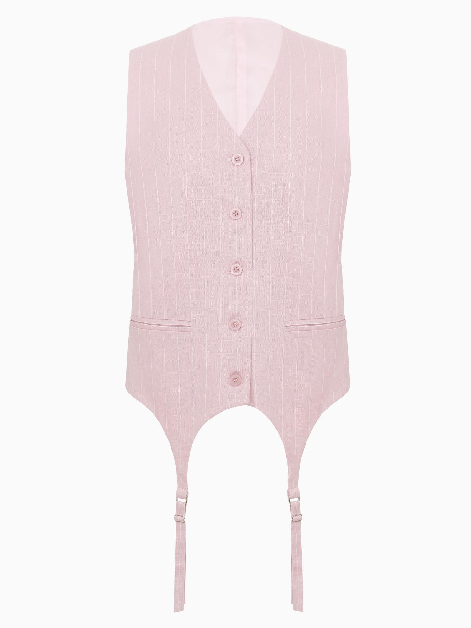 Жилет с подтяжками из итальянского льна