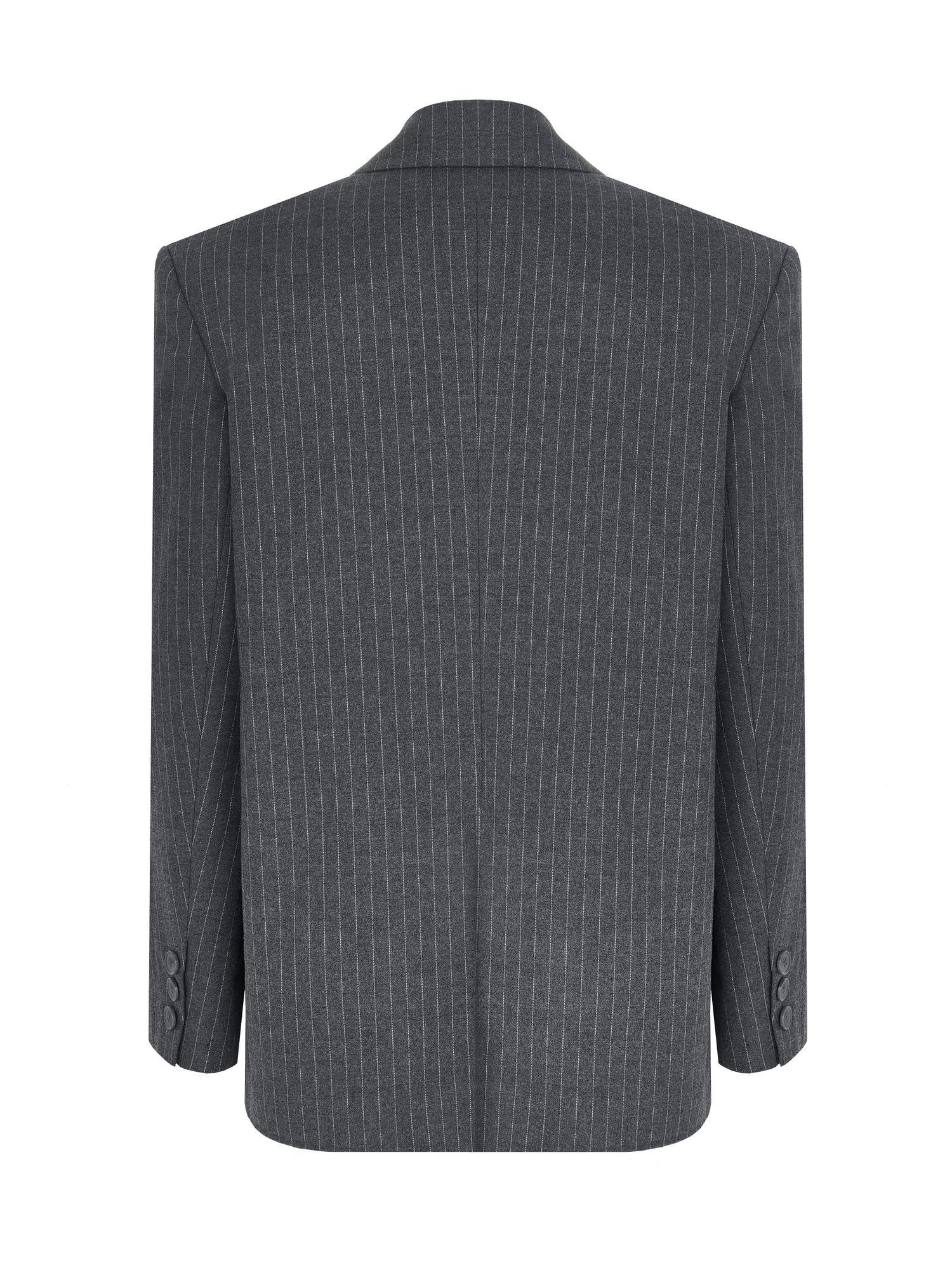 Жакет в полоску из вискозы серый