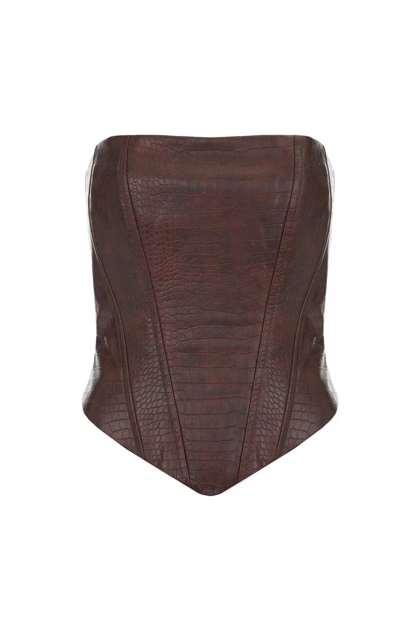 Корсет из эко кожи под рептилию