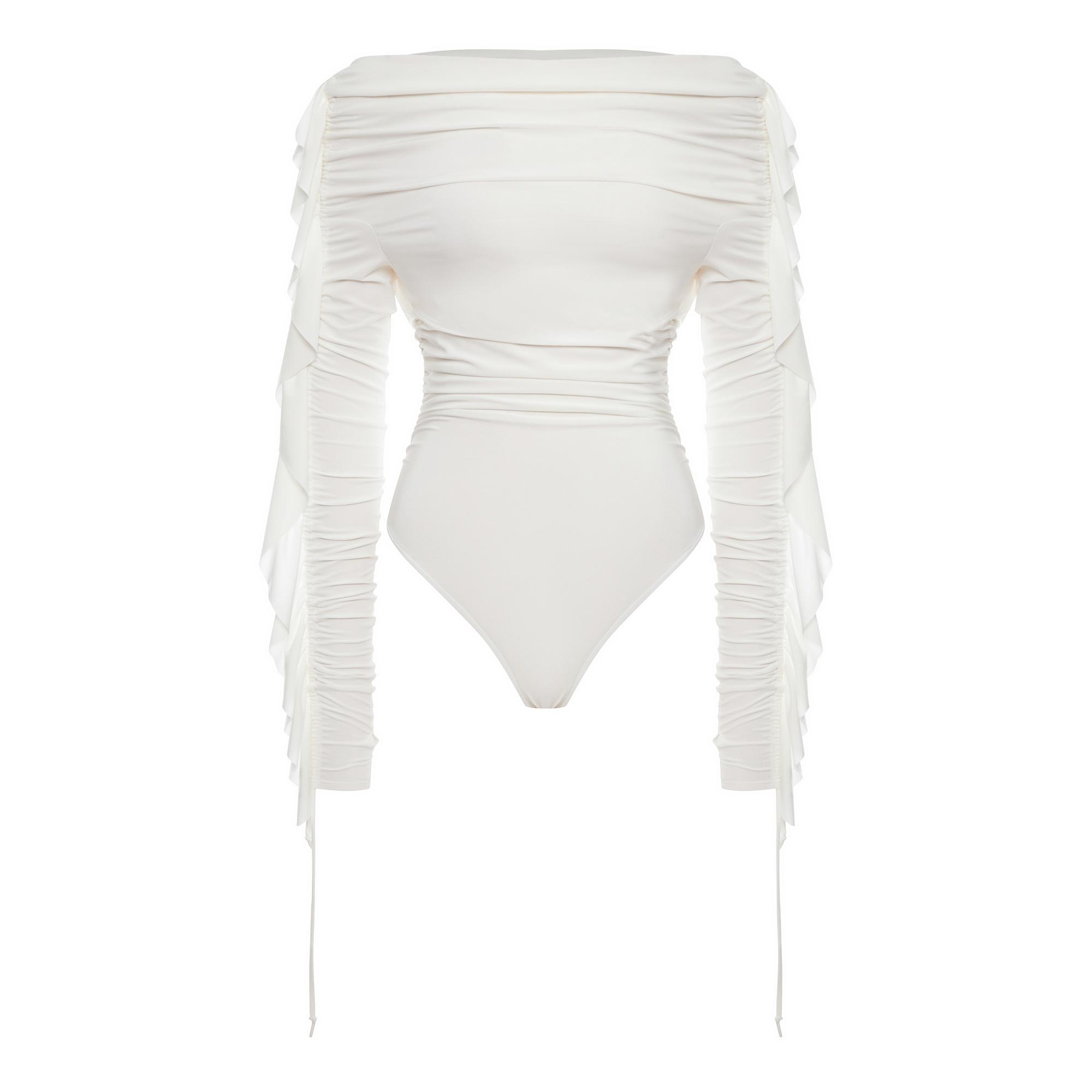 Боди из трикотажной вискозы молочное