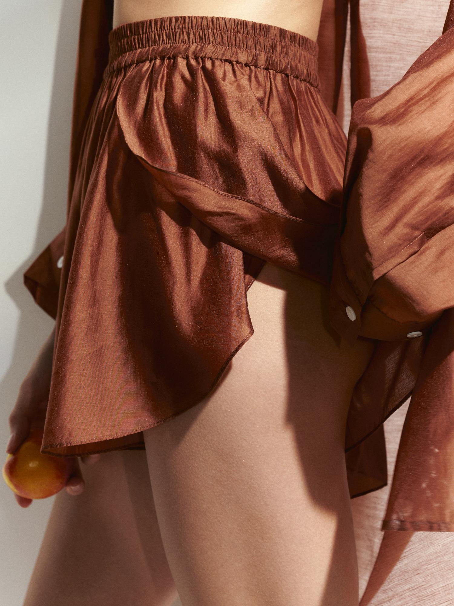 Пляжные шорты из воздушной ткани BROWN