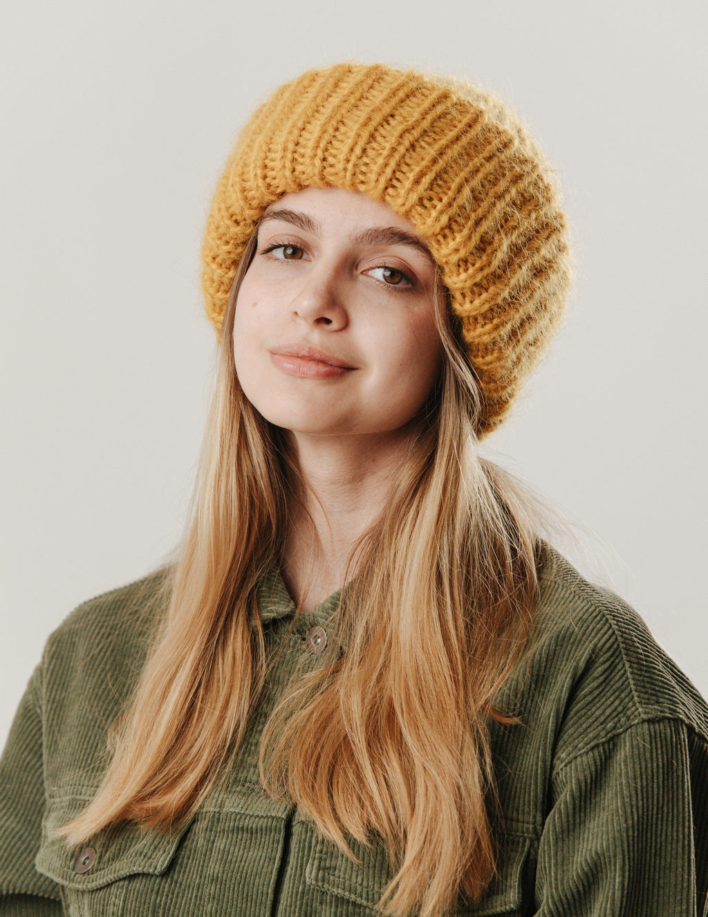 Double hat 3 нити горчичный