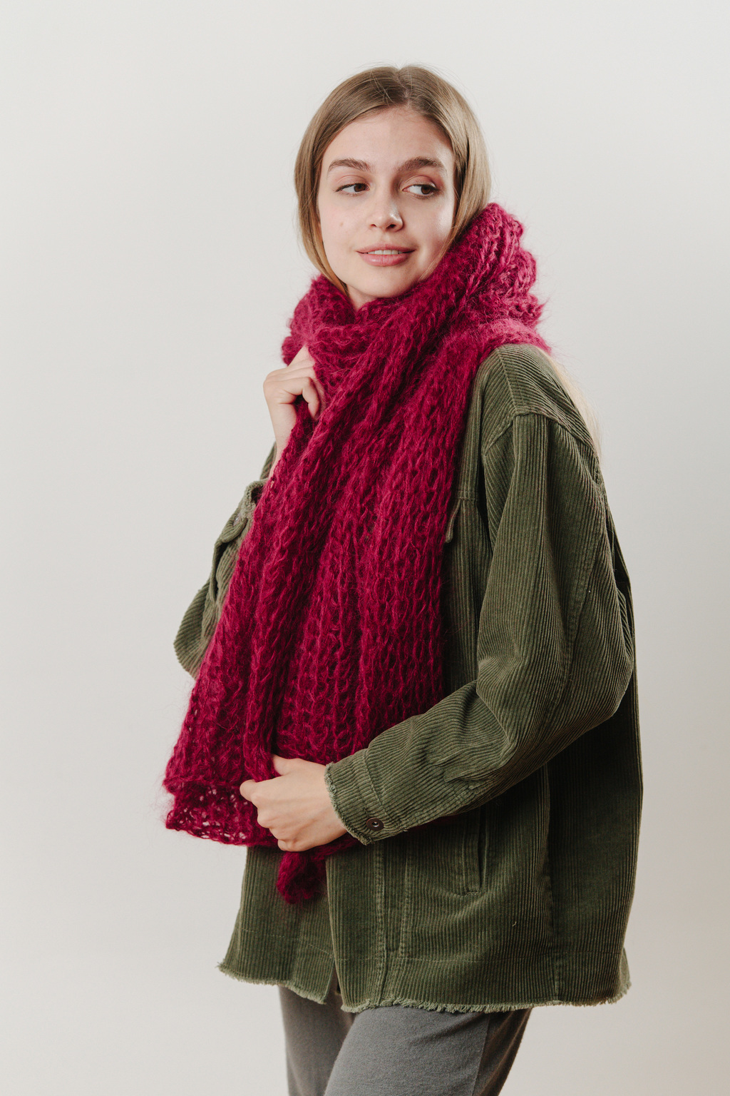 Шарф 1 нить бордовый