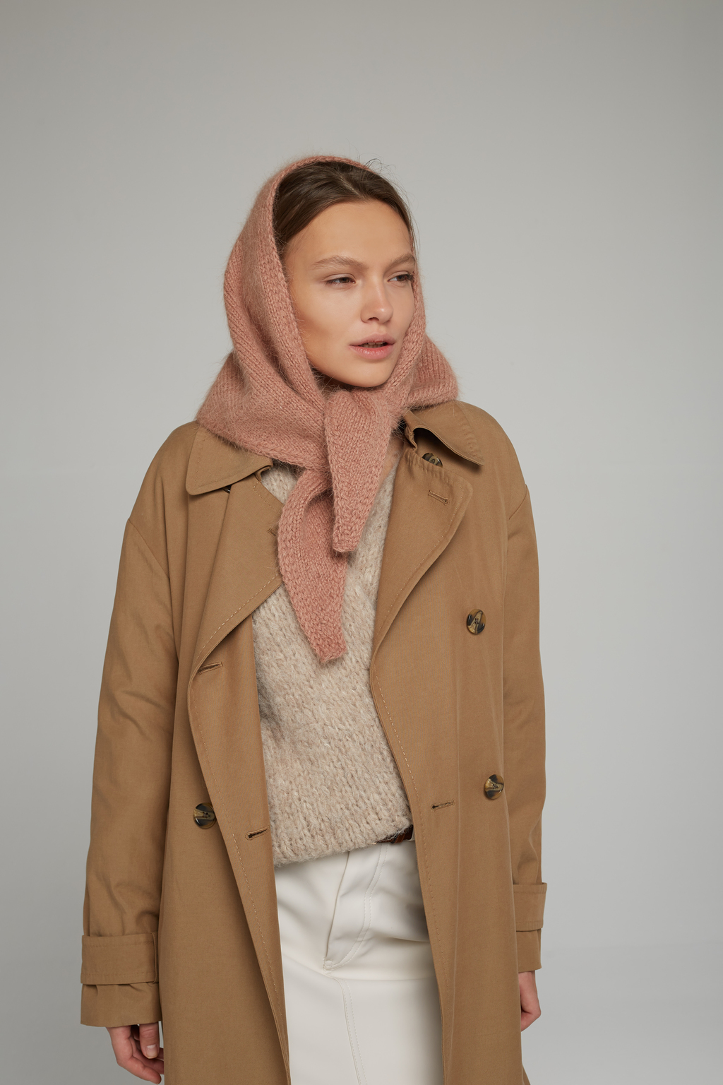 Косынка ангора чайная роза