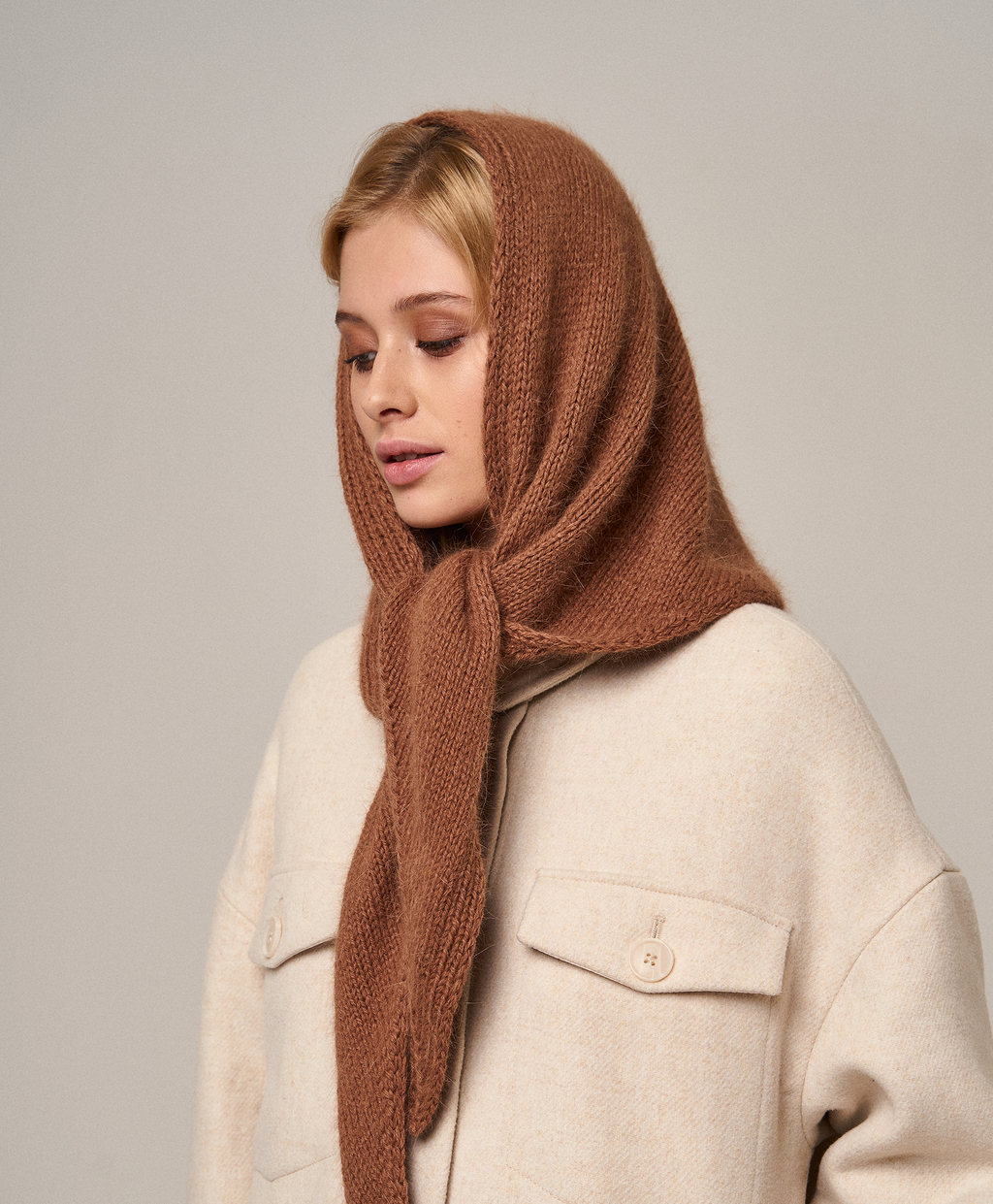 Косынка ангора карамельный
