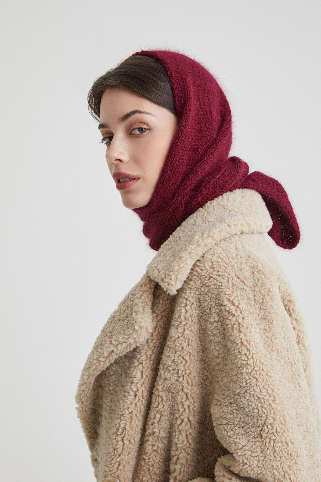 Косынка ангора бордовый