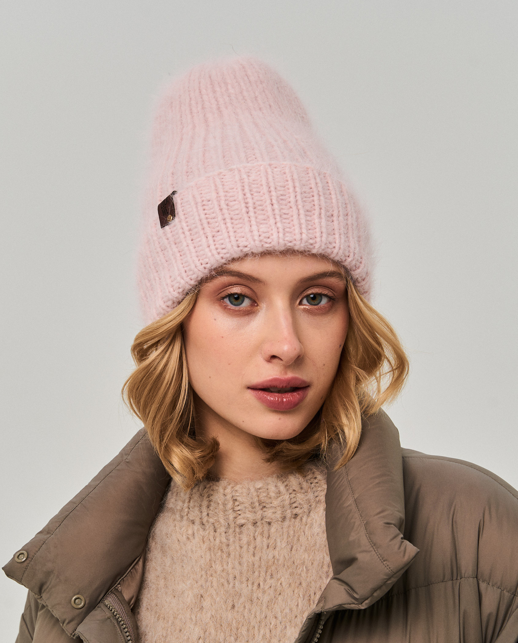 Minky ангора розовый