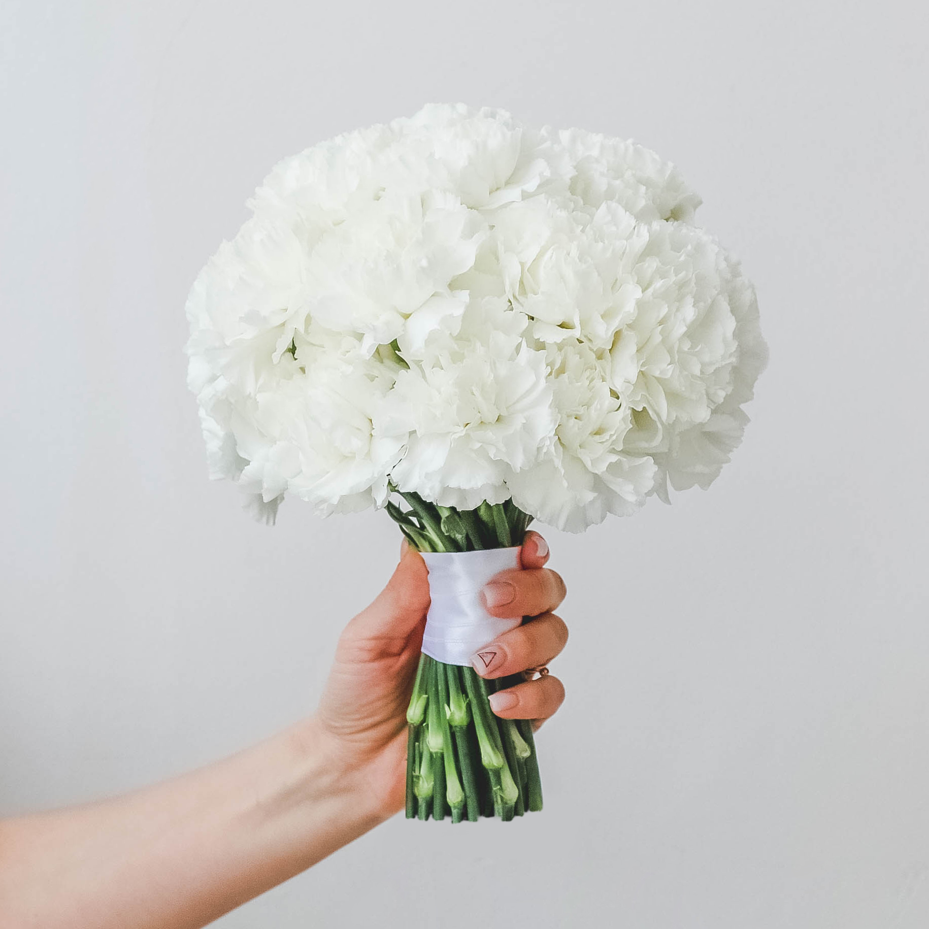 Cвадебный букет из диантуса WHITE