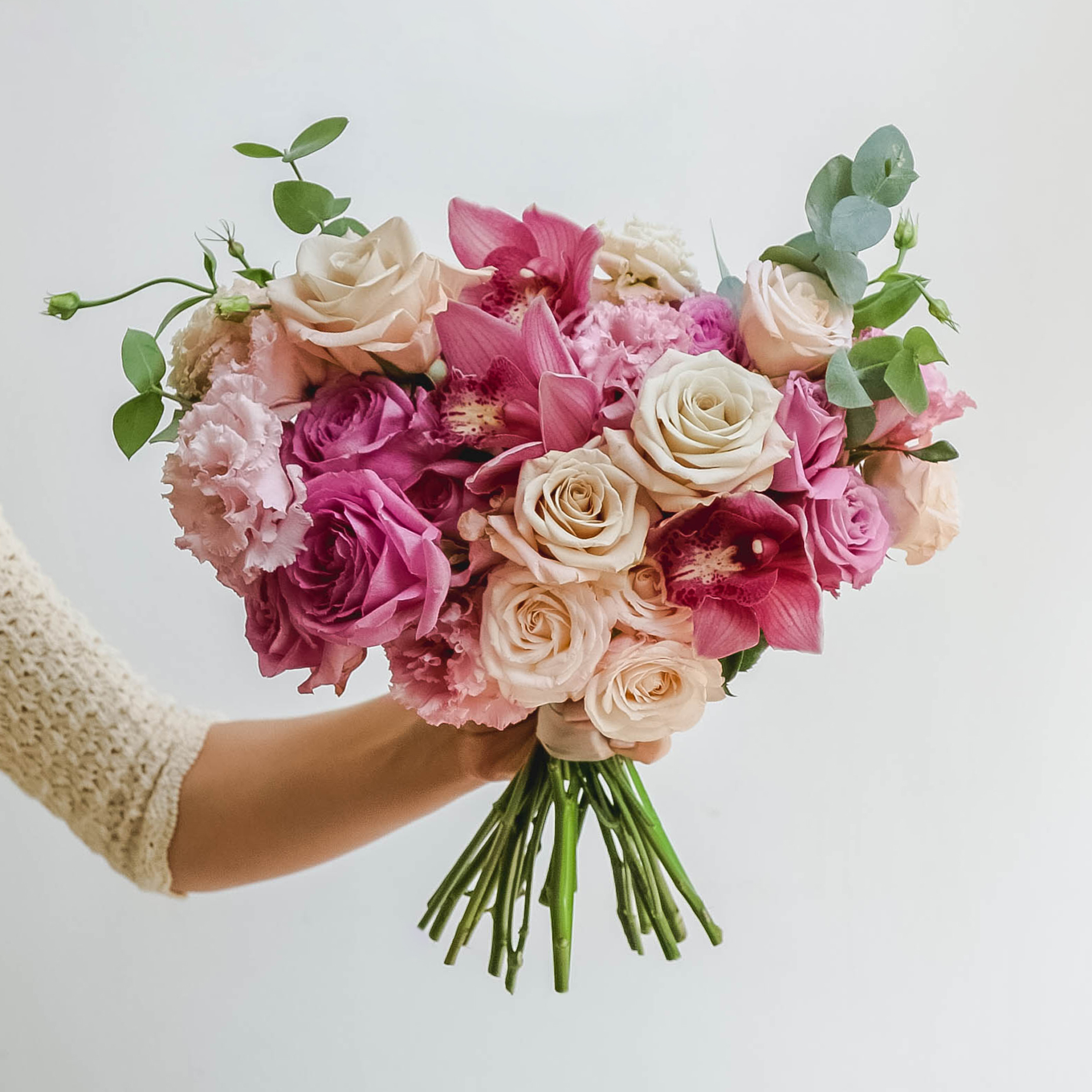 Букет из роз и орхидеи PURPLE COCOA