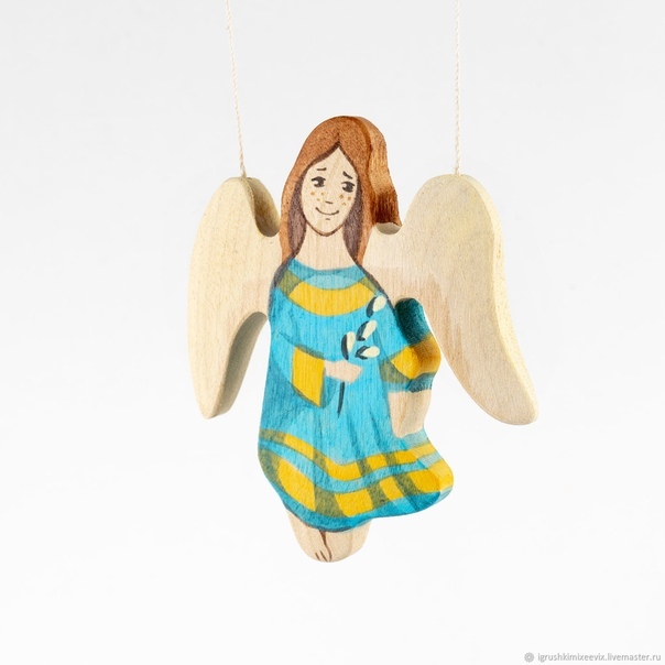 Ангелочек - подвеска. Деревянная игрушка. Вальдорфская фигурка