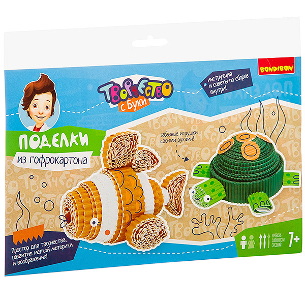 Поделки из гофрокартона (черепашка и рыбка)