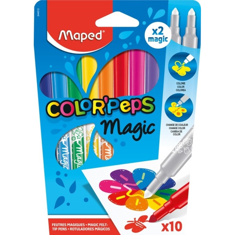 Фломастеры MAPED COLOR?PEPS MAGIC меняющие свой цвет, 10 цв