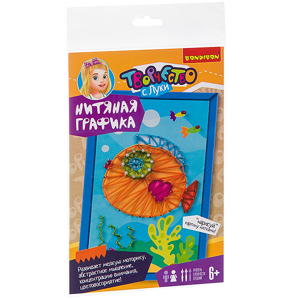 Набор для творчества.  Нитяная графика. Рыбка