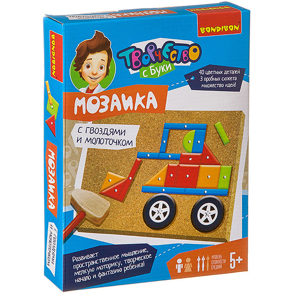 Мозаика с гвоздями и молоточком. Техника
