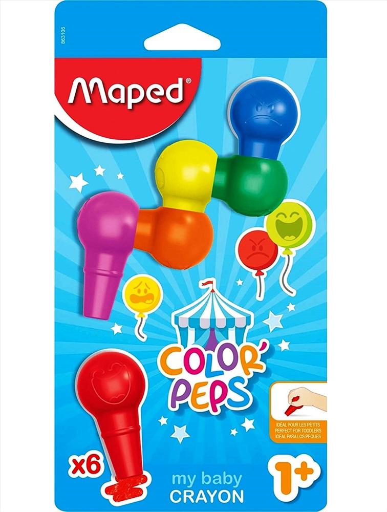 Maped. Мелки-конструктор пластиковые "Color'Peps Baby" фигурной формы (6 цв)
