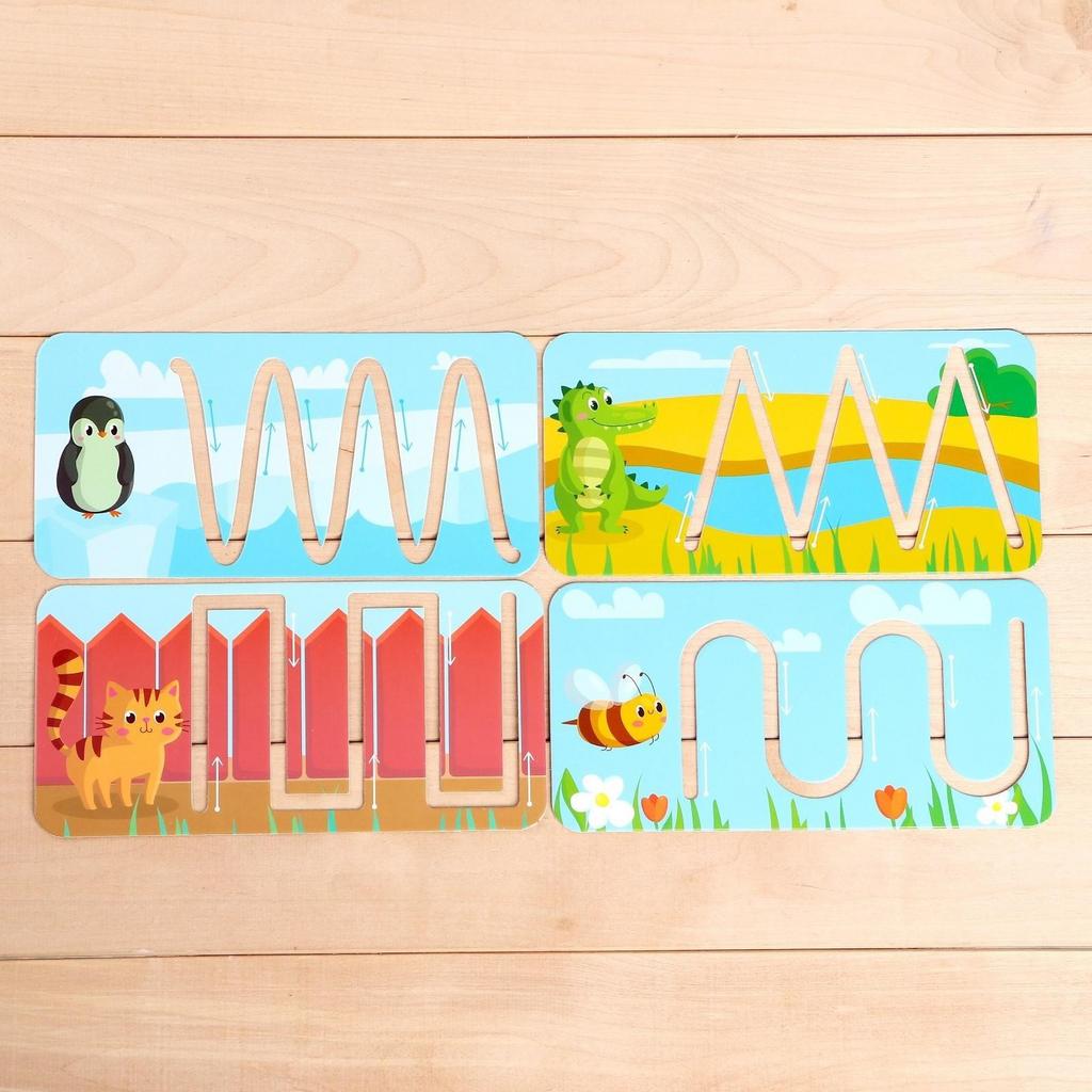 Набор трафаретов «Животные», по методике Монтессори