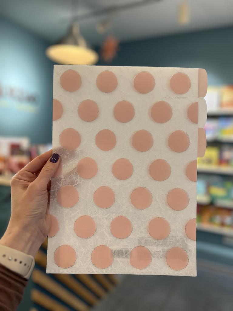 Папка-уголок. 3 отделения. Розовые круги