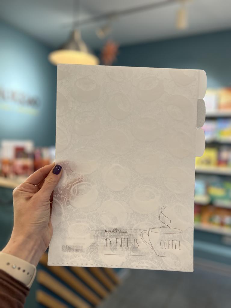 Папка- уголок, 3 отделения, чашка кофе