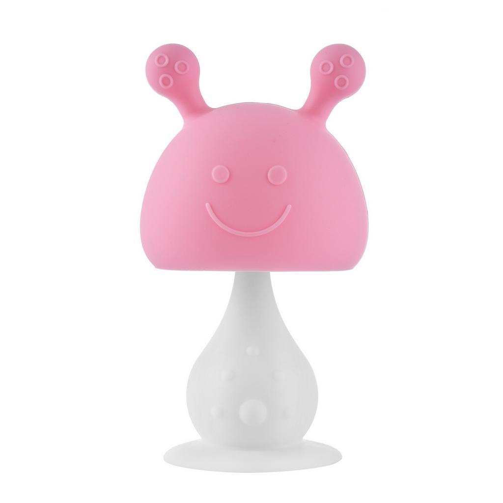 ПРОРЕЗЫВАТЕЛЬ УНИВЕРСАЛЬНЫЙ НА ДЕРЖАТЕЛЕ MUSHROOM , ЦВЕТ РОЗОВЫЙ