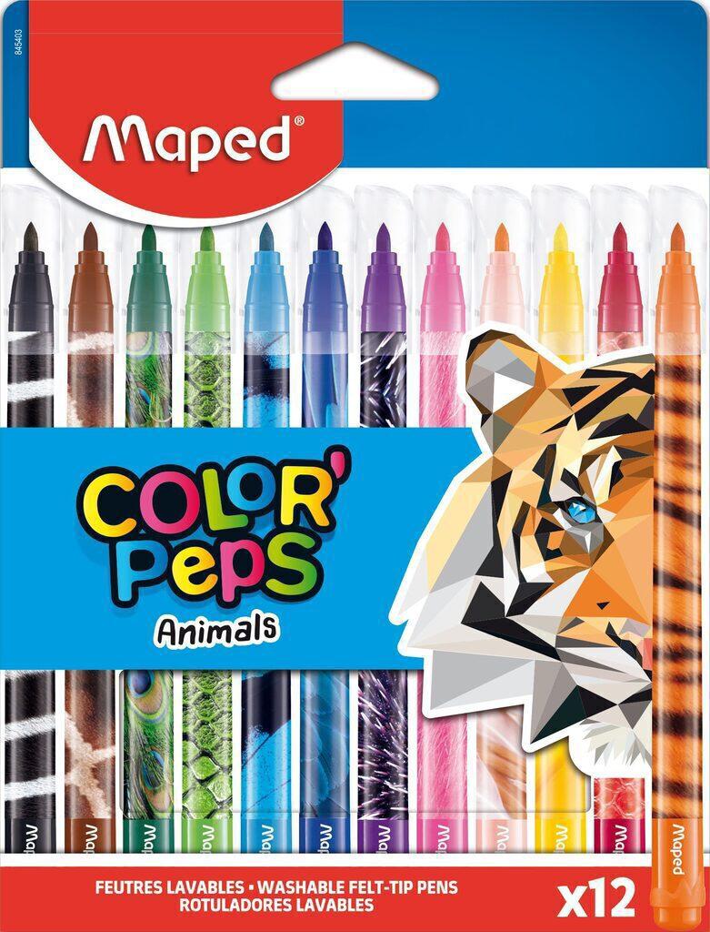 Фломастеры 12цв "Maped. Color peps Animals"