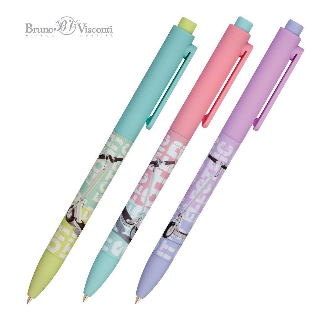 Ручка шар. BV автомат. "FunClick. Самокат" 0.7мм, синяя