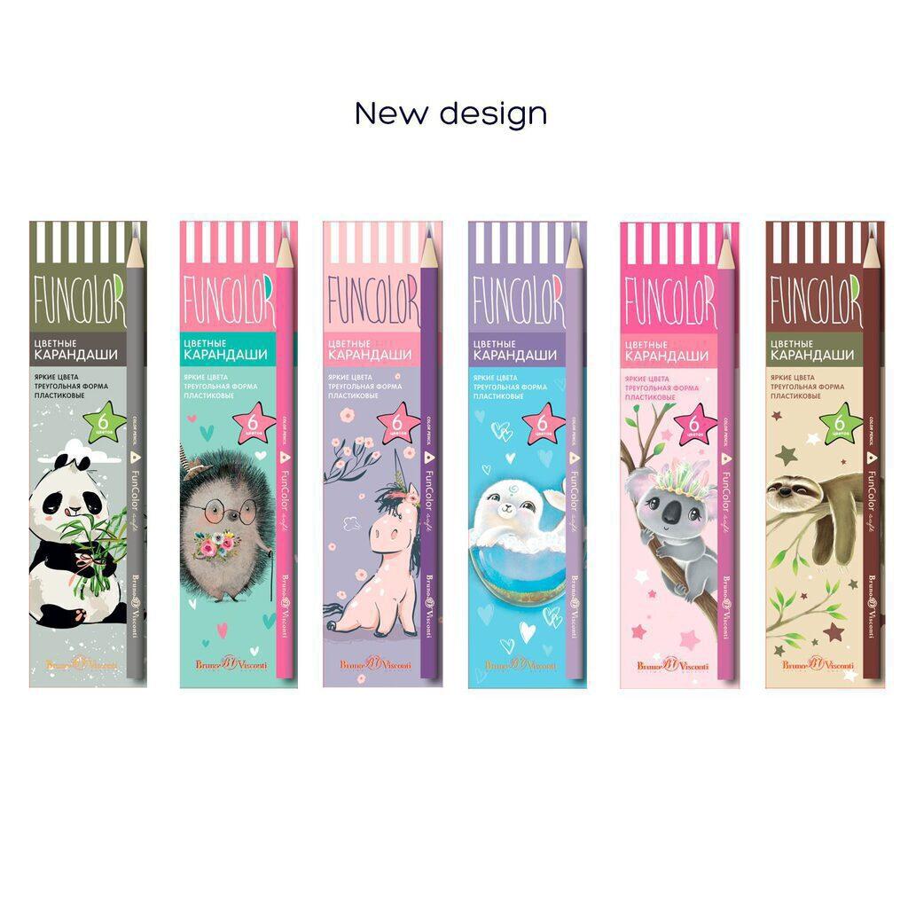 Карандаши цвет. 6цв "Funcolor" пластиковые