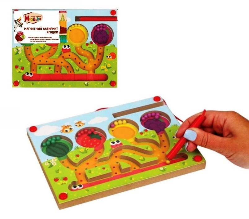 Лабиринт магнитный "Ягодки" 20х15 см