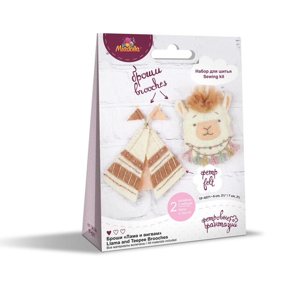 Набор для шитья Броши «Лама и вигвам»