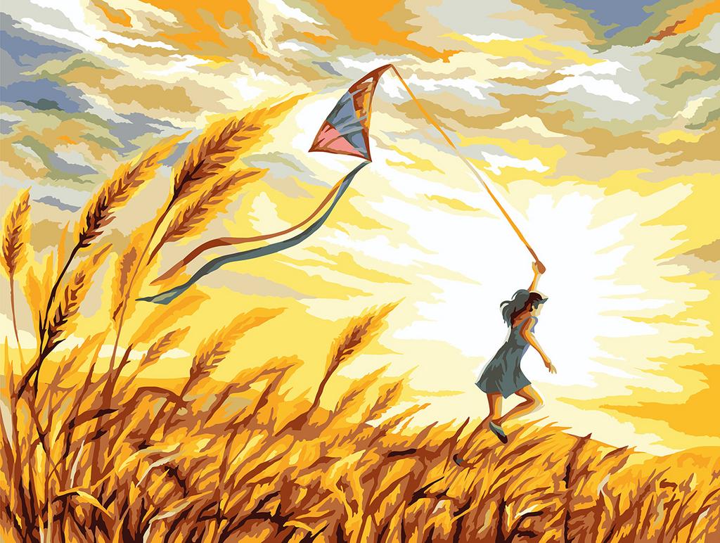 Набор для раскрашивания по номерам (на картоне) 40 х 30 см "Беззаботное детство"