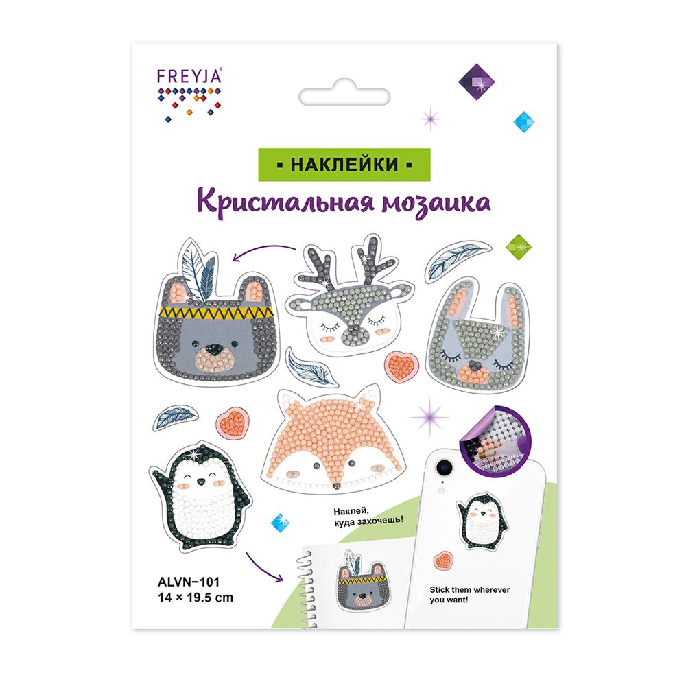 Кристальная (алмазная) мозаика наклейки "Животные. Сканди" 14 х 19.5 см