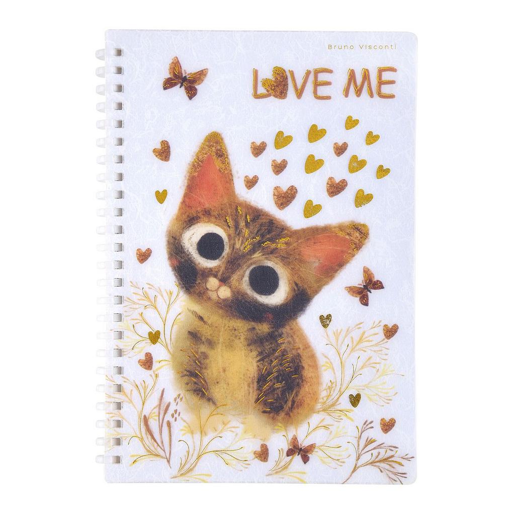 Записная книжка А5 86л. силикон.гребень "Котики делают нас счастливыми" кл., фольга