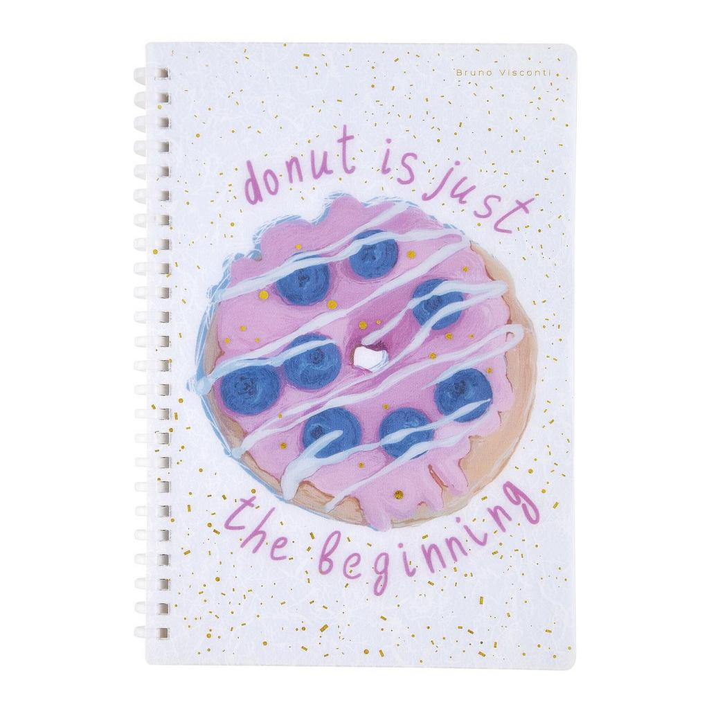 Записная книжка А5 86л. силикон.гребень "Donut" кл., фольга