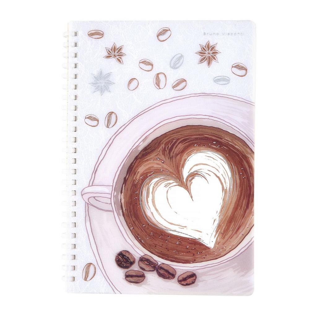 Записная книжка А5 86л. силикон.гребень "Счастье в кофе. Cappuccino" кл., фольга