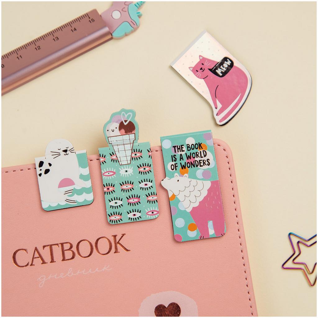 Закладки магнитные для книг, 4шт.,"Purple mood"