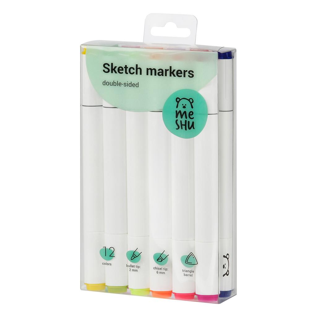 Набор двусторонних маркеров для скетчинга 12цв.