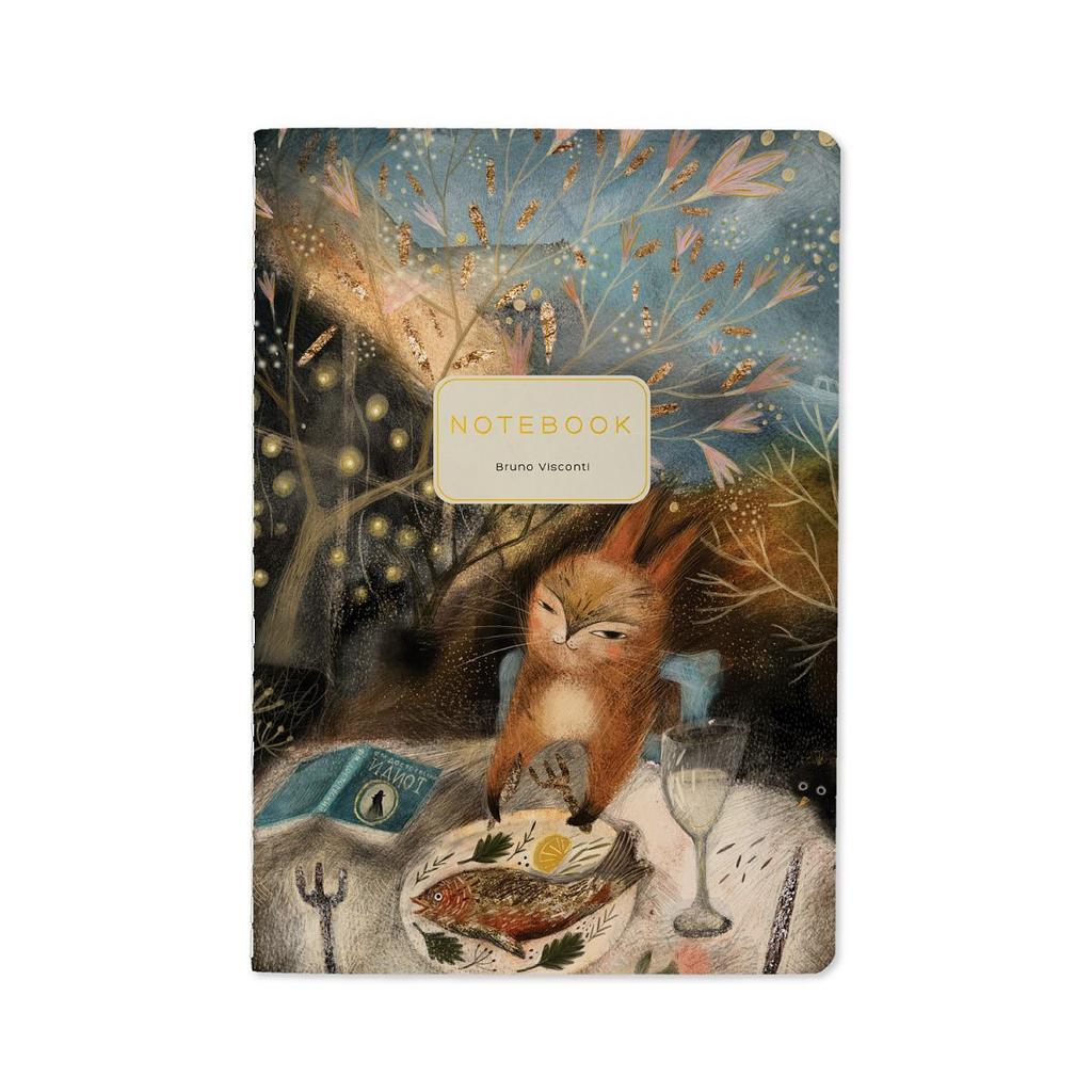 Записная книжка А5 40л. картон, сшивка "Сказочная белка" кл.