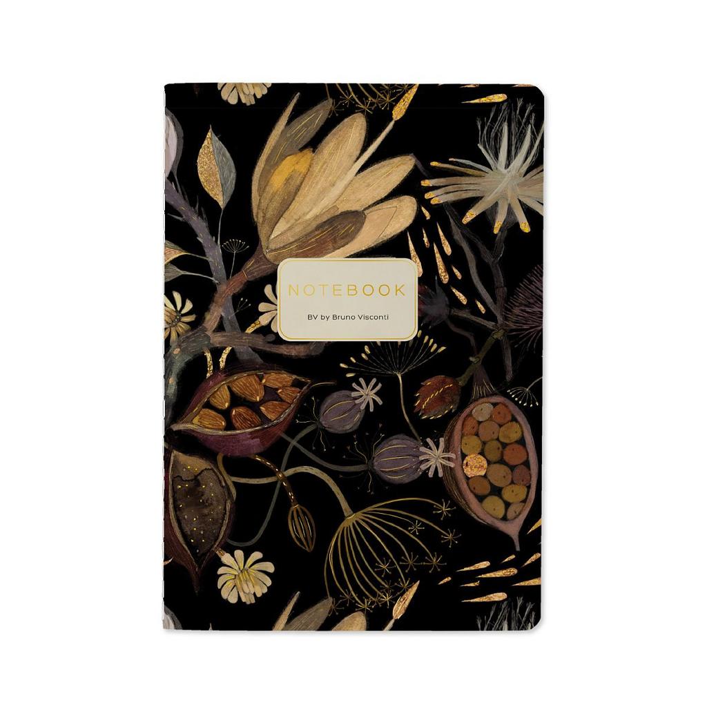 Записная книжка А5 40л. сшивка, обл.картон "Ночные цветы" кл.