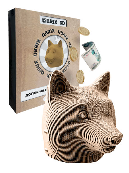 Картонный 3D конструктор Догикоин копилка