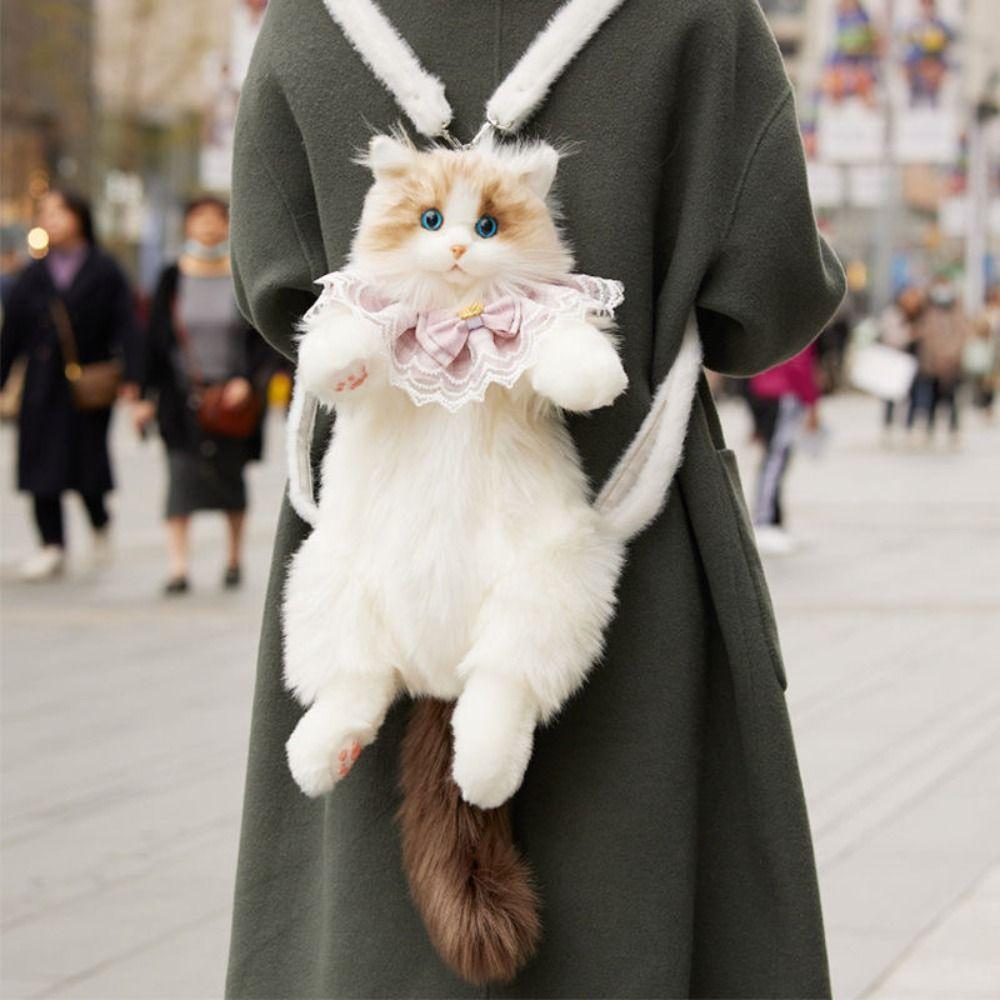 Рюкзак игрушка реалистичная кошка