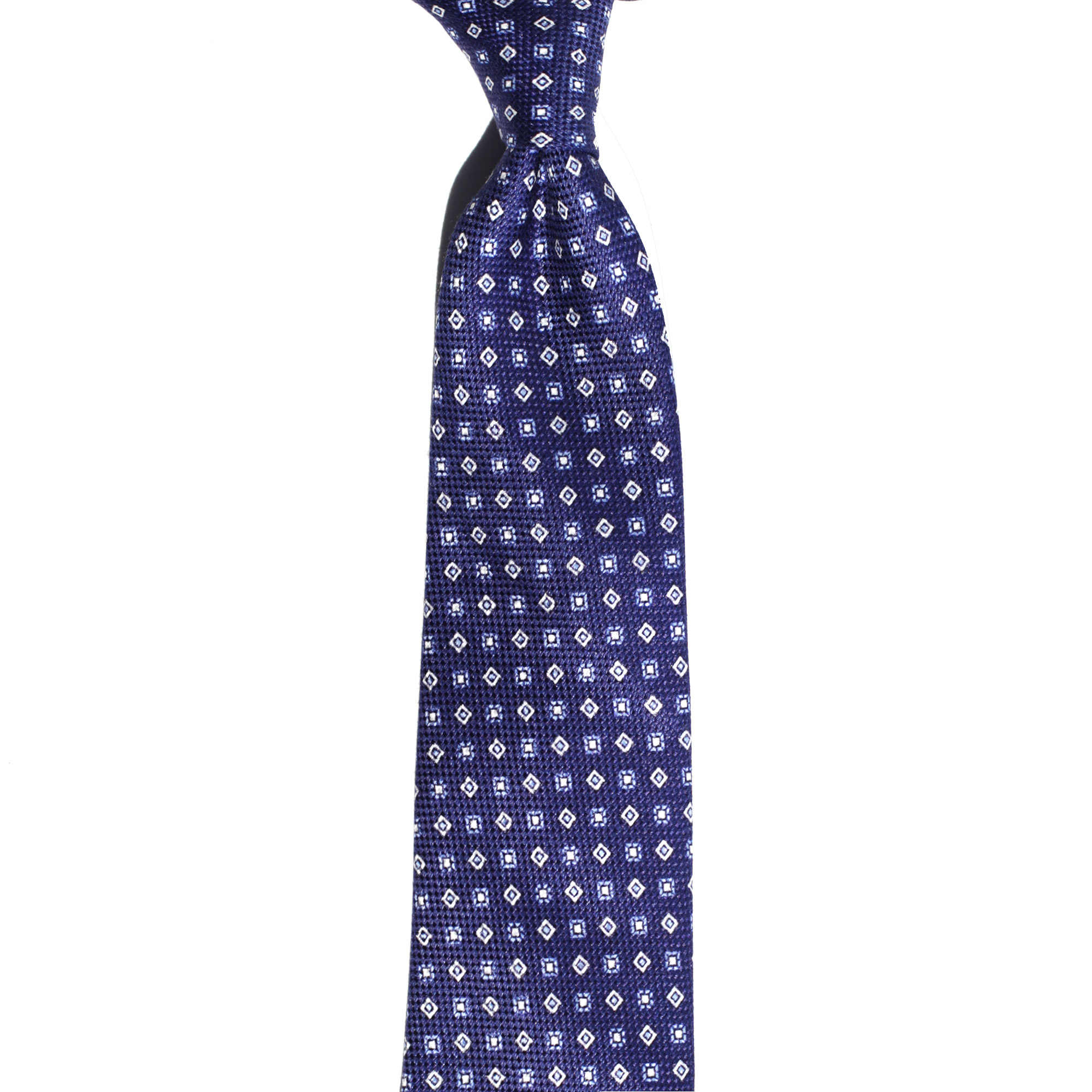 Синий галстук с геометрическим принтом