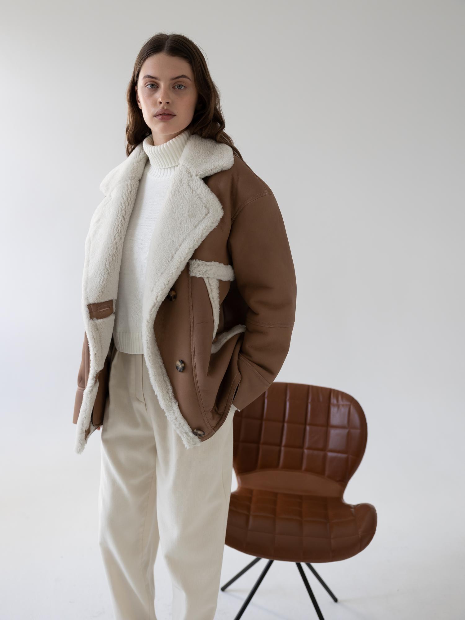 Дублёнка MONICA из натуральной овчины и кожи