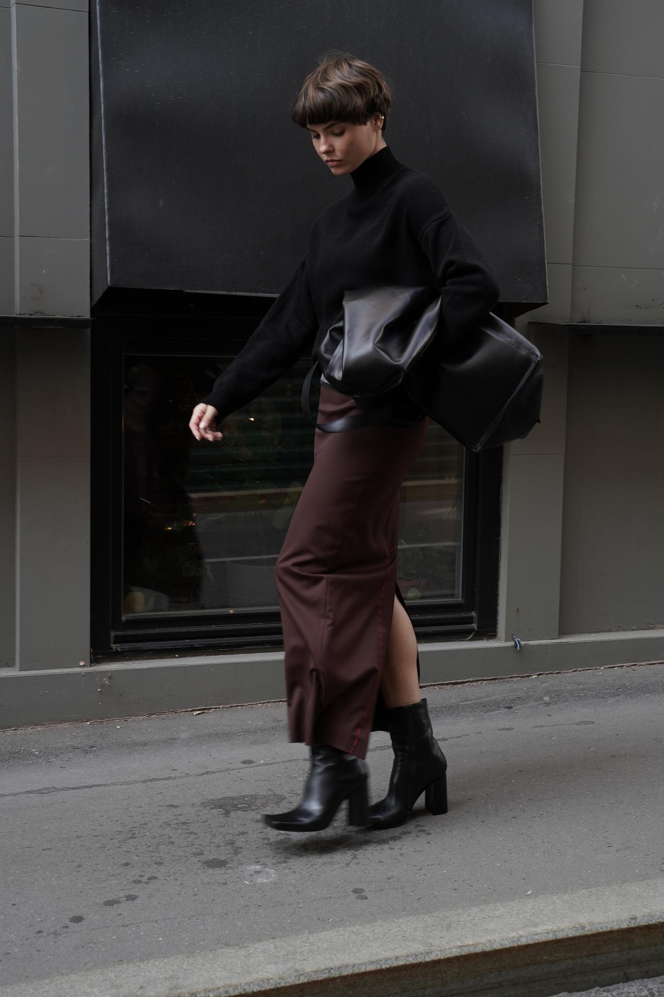 Юбка макси NE ГУЧЧИ c ручной отстрочкой