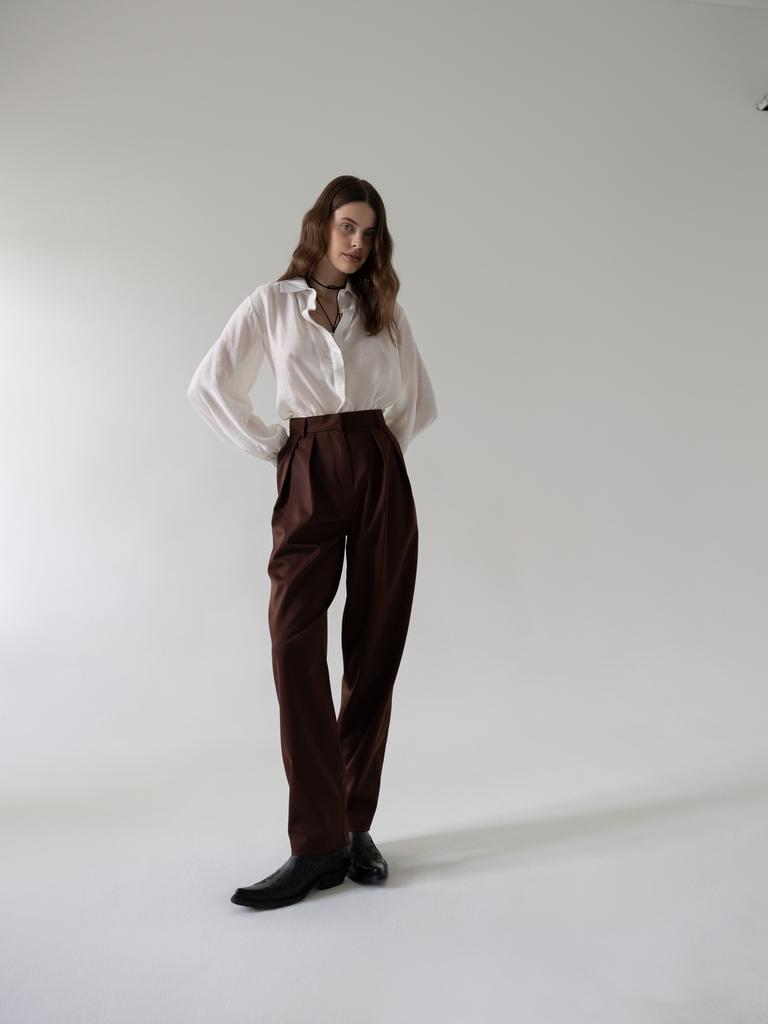 Брюки RI brown со складкой